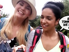 Reality Lesbian Threesome in Fake Hostel with The Landlady - Kathy Anderson