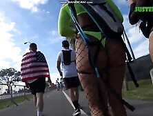 Raver Green Thong Ass - long Follow!