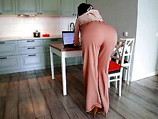 Bossy Step Mom Caught Her Step Son With A Boner While She Was Working