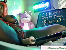 HONEY COSPLAY ROOM - FIRE CAT -- SexMachine Fucks so Good