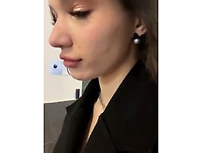 Shy priincess masturbates in public,  mall toilet