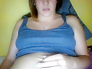 Voluptuous brunette teen 18+ plays with her big tits and hot pu