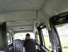 Monster tits redhead banged in a fake taxi