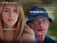 Oldman is lured and fucked by horny and young blonde