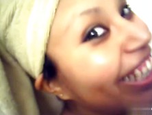 My wife trying to wash my thick cum out of her hair