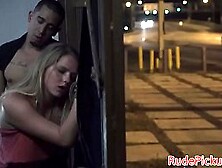 Stranded teenie roughly plowed outdoors