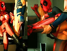 Deadpool Vs Wolverine.  Crazy Sexual Fight - Facesitting,  Creampie