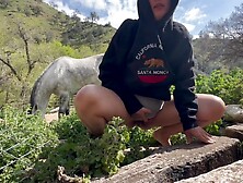 Pissing preggo outdoors California