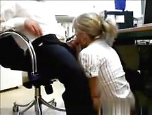 Blonde german hiddenary fucks the boss in the office