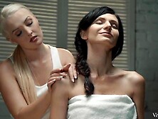 Angelic babes Lovita Fate and Arian Joy are playing with pussies