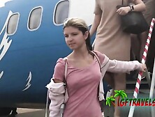 Traveling couple comes up with the idea of banging in a public shower