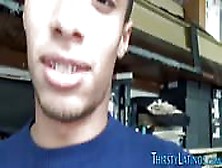 Teen Latino In Braces Gobbles Shlong