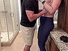 Real Amateur Couple Fucking in bathroom Cum make me wet