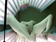 Slow Pussy Masturbation In Public Solarium