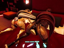 Hotel elara pt4 threesome with doublesided dildo and monstrous toys squirting