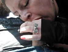 School Teacher Risks It All For Car Oral. Cum In Throat Finish