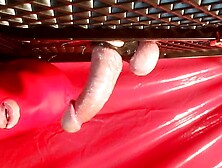 Dong bondage milking torture giant sperm shot masked submissive ex-wife oral sex hand-job milking table