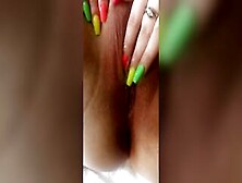 Rubbing Juicy Cummed With Super Nails