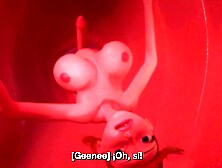 3DGSPOT - Tiny Trans Fucks With Giant Busty Trans! SPANISH SUBTITLES! 3D CARTOON PORN!