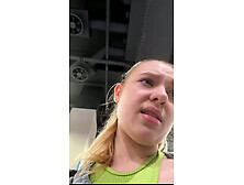 Creampie pussy.  Squirting and fingering in public