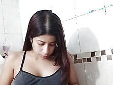 Selene masturbates in the bathroom while her parents are at home