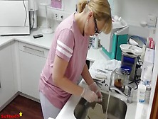 Dentist Gloved Handjob And Latex Mouth Gate Blowjob