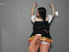 Chubby teen pigtails ass and topless