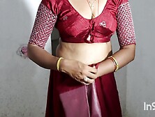 Stepmom Exchanging Saree And Relaxing