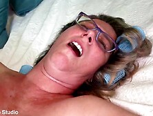 granny butt stretched by a large ebony ramrod