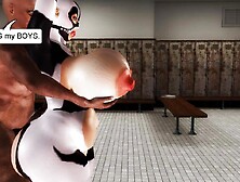 huCow Petra gets Bred by 5 males.  Her Cuckold Spouse watches