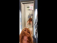 Horny Slut Masturbation In Changing Room Public