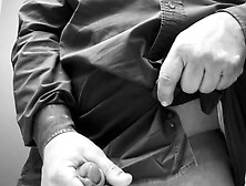 Stroking at work,  two big cumshots in a row