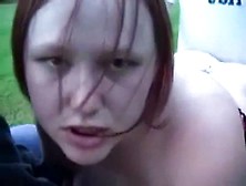 Chubby Slut Gets Group Fucked In Field