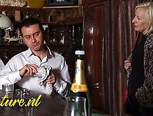 Old Charly Sparks Seduces a Bartender For Some Rough Anal Sex