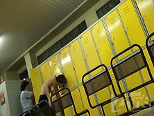 Girl Changing In Swimming Pool Locker Room