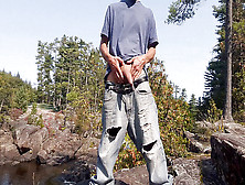 Edging Standing On A Rock At The Look Of Everyone In My Wank's Jeans #1