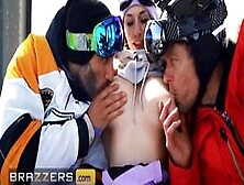 Brazzers - Angel Youngs Goes For A Ski Day Which Quickly Turns To A Double Penetration Session