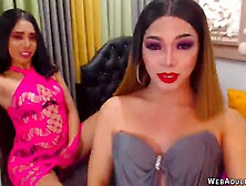 Hot shemale couple anal fucking on webcam show