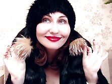 Mature Mom Indulges In Fur Fetish With Fur Coat,  Gloves,  And Hat