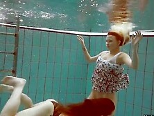 Two Hot Chicks Enjoy Swimming Pool Naked