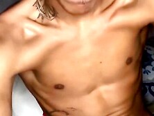 Twink Alex Cody records abs and cock stroking session