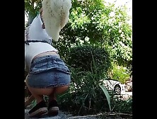 My Perv Neighbor knowing She's being Watched Shows Me Her Booty & Cunt