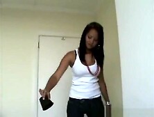 Sexy little asian in high heel leather boots crushing roaches.