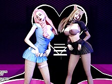 [MMD] Jun Hyo Seong - Good-night Kiss Cute Kpop Dance Ahri Seraphine League of Legends