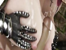 Blonde Heroine With Big Boobs Forced Into a Blowjob by a Monster and Creampied