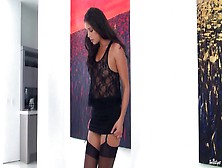 Sexy babe is playing with herself