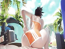 Tracer Reverse Cowgirl On The Beach Overwatch (Blender Animation W/sound)