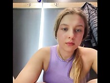 Extreme masturbating.  Cute home-made jizz in the changing room