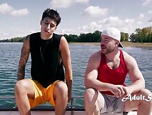 Most excellent Buds Bust Nuts Jointly on Boat - Str8 to HOMO!