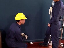 Hung Latino Gael pulls out stiff dick for Aaron to suck